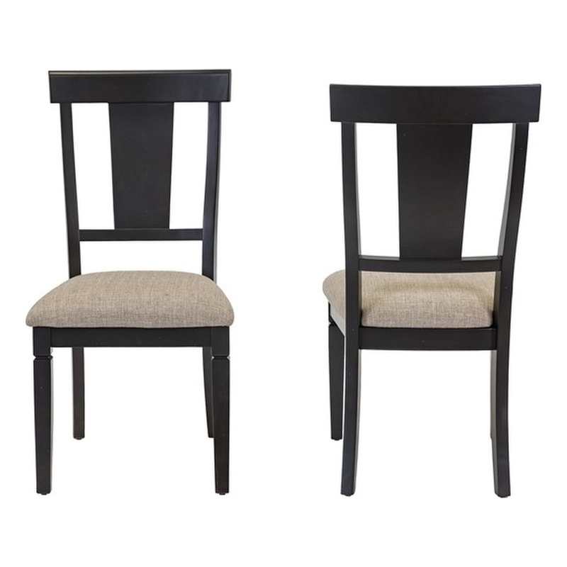 Two Wood Traditional Kitchen Table Chairs Dining Seats Black