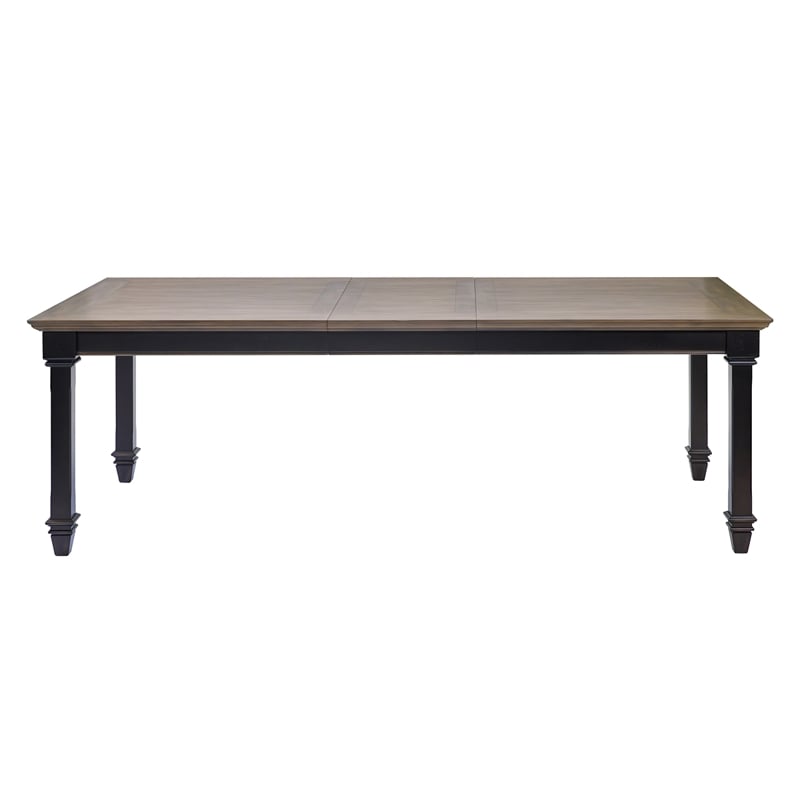 Traditional Wood Kitchen Extension Dining Table and Six Chairs Black