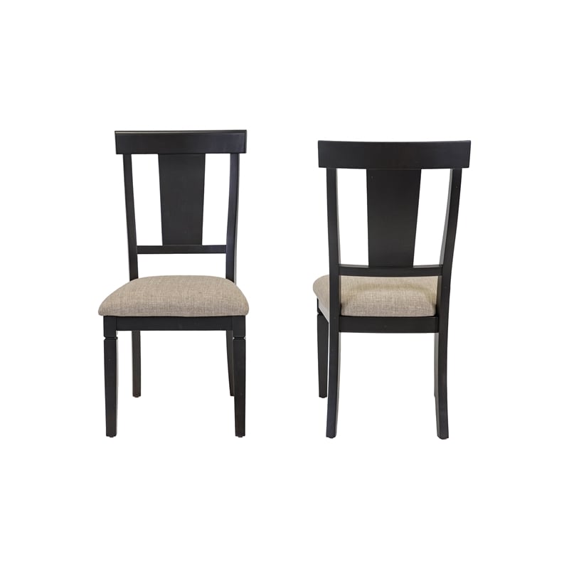 Traditional Wood Kitchen Extension Dining Table and Six Chairs Black