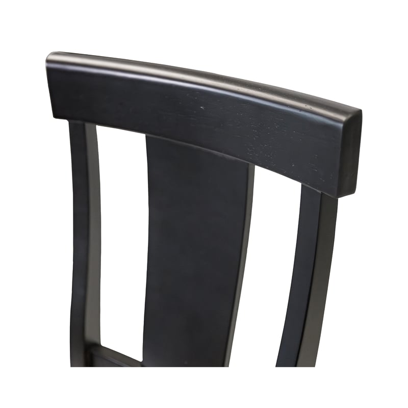 Traditional Wood Kitchen Extension Dining Table and Six Chairs Black