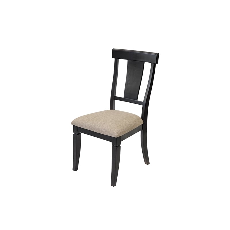 Traditional Wood Kitchen Extension Dining Table and Six Chairs Black