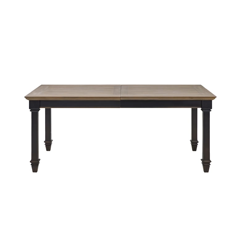 Traditional Wood Kitchen Extension Dining Table and Six Chairs Black