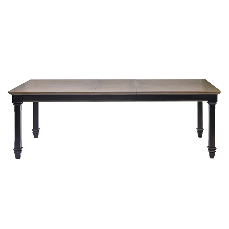 Traditional Wood Kitchen Extension Dining Table and Eight Chairs Black