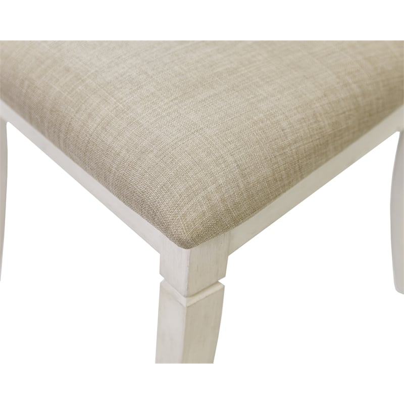 Traditional Wood Kitchen Extension Dining Table and Eight Chairs White