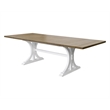 Modern Wood Rectangular Trestle Base Kitchen Dining Table Brown