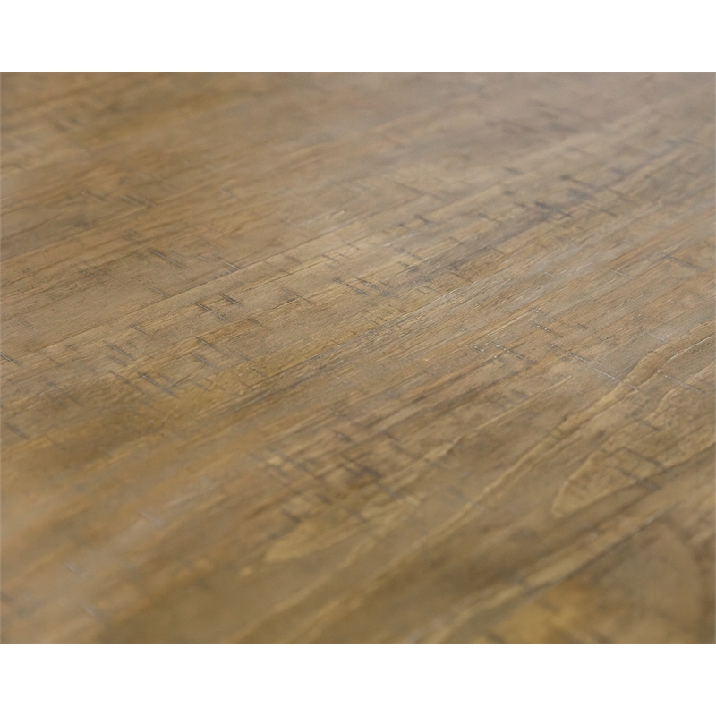 Modern Wood Rectangular Trestle Base Kitchen Dining Table Brown