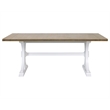 Modern Wood Rectangular Trestle Base Kitchen Dining Table Brown