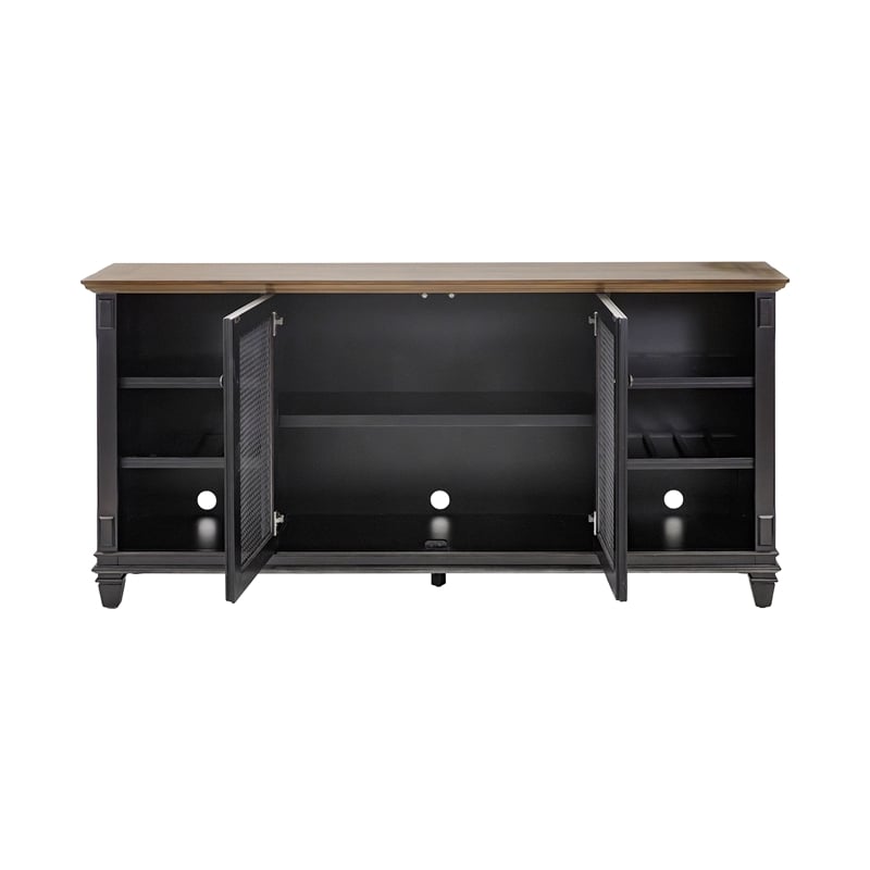 Traditional Wood Sideboard Dining Storage TV Stand Fully Assembled Black