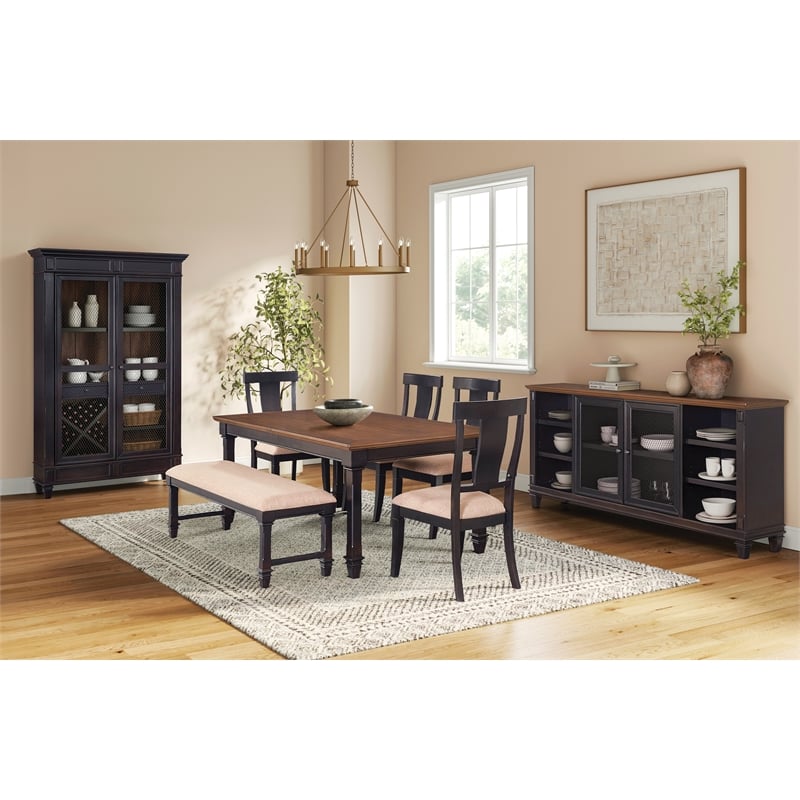 Traditional Wood Sideboard Dining Storage TV Stand Fully Assembled Black
