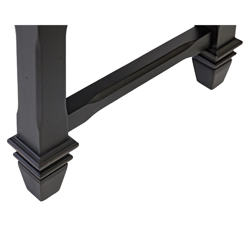 Traditional Wood Dining Table Bench Kitchen seat Fully Assembled Black