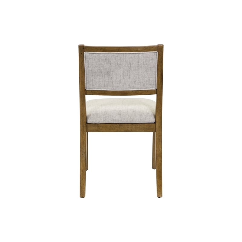 Two Wood Modern Upholstered Back Chairs Dining Seats Kitchen Table Seats Brown