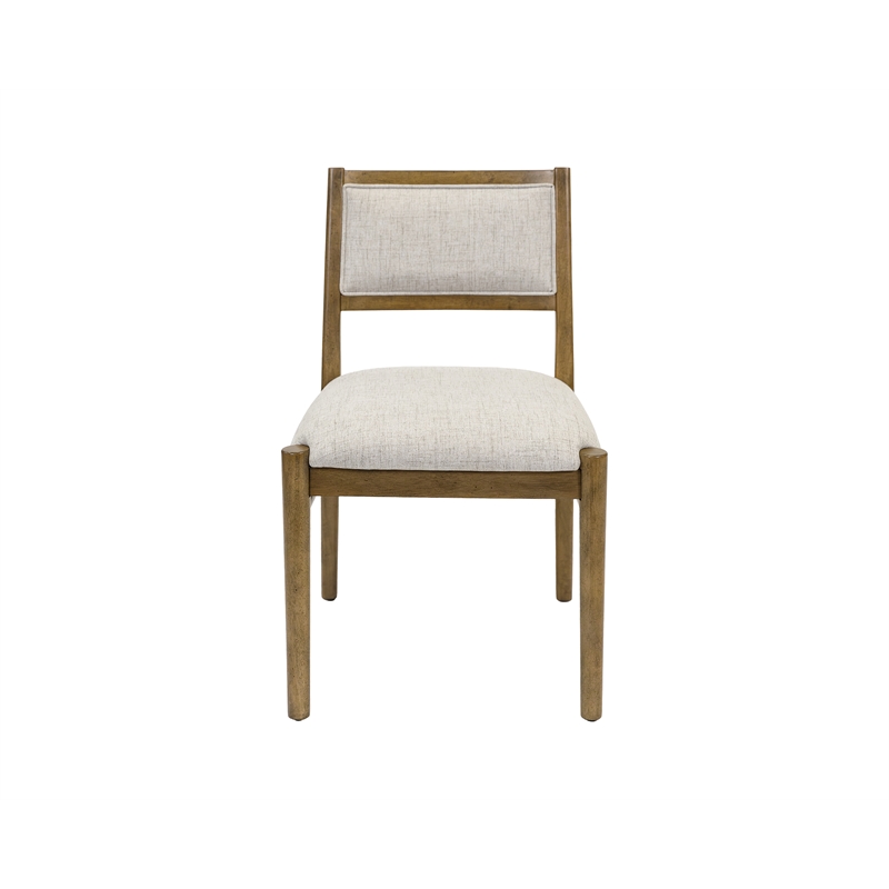 Two Wood Modern Upholstered Back Chairs Dining Seats Kitchen Table Seats Brown