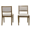 Two Wood Modern Upholstered Back Chairs Dining Seats Kitchen Table Seats Brown