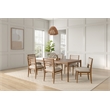 Modern Wood Rectangular Kitchen Dining Table with Six Chairs Brown