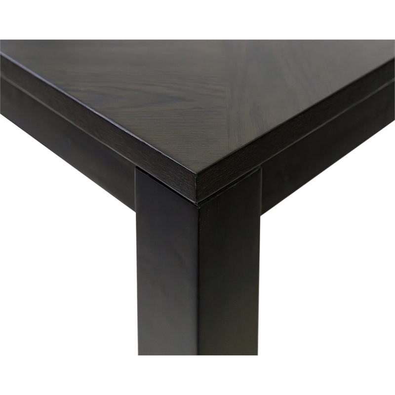 Modern Wood Rectangular Extension Kitchen Dining Table Black
