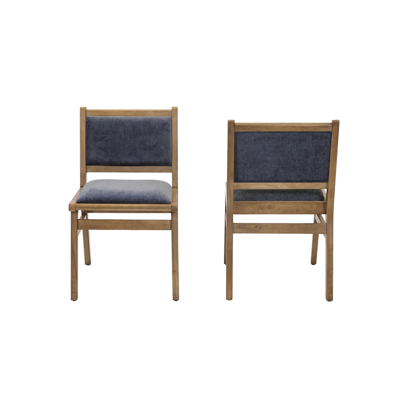 Two Mid-Century Modern Wood Side Chairs Kitchen Table Dining Seats Brown