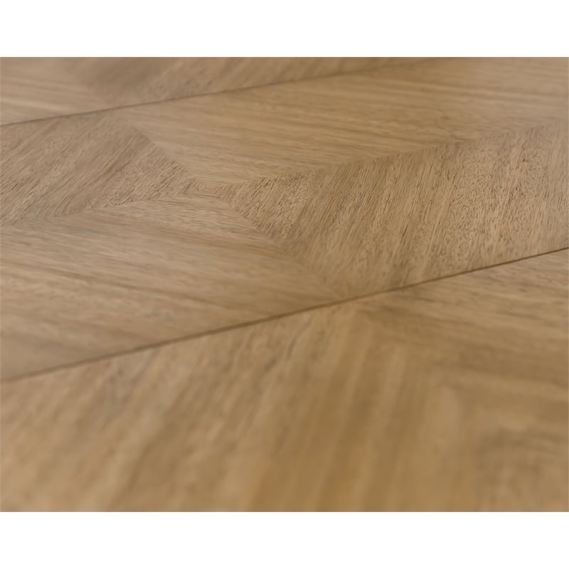 Mid-Century Modern Wood Rectangular Extension Dining Table and 6 Chairs Brown