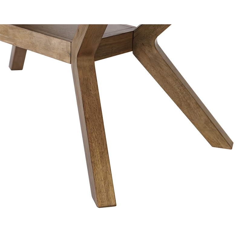 Mid-Century Modern Wood Rectangular Extension Dining Table and 6 Chairs Brown