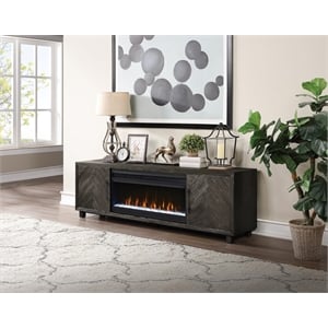 96&quot Fireplace Console Entertainment  Fully Assembled Gray