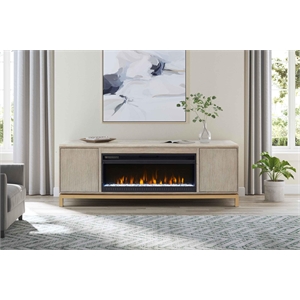 Mid-Century Modern 64&quot Fireplace Console Entertainment  Fully Assembled