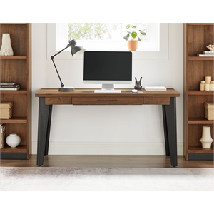 Modern Writing Desk Wood Office Table with Drawer Rich Medium Brown