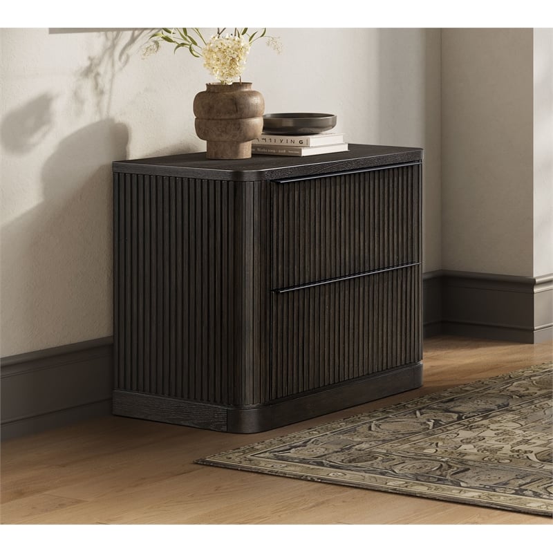 Wood Lateral File With Legal Letter File Drawer Office Storage Brown