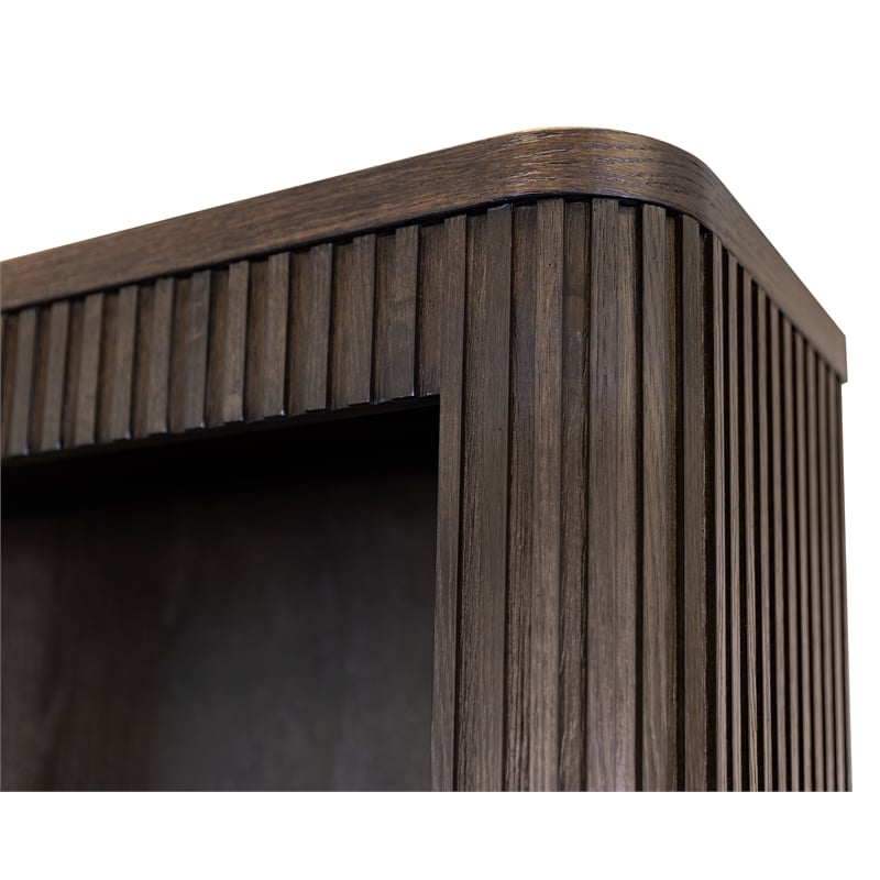 Executive Wood Open Bookcase Office Storage Fully Assembled Brown