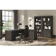 Executive Wood Open Bookcase Office Storage Fully Assembled Brown