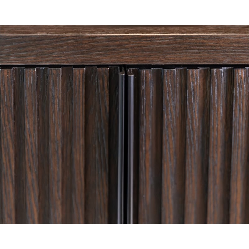 Executive Wood Bookcase With Doors Office Storage Fully Assembled Brown