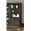 Executive Wood Bookcase With Doors Office Storage Fully Assembled Brown