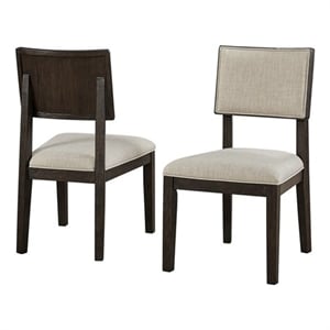 Contemporary Style Wood Side Chairs Kitchen Table Dining Seats Brown