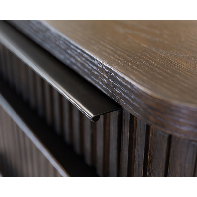 Contemporary Double Pedestal Wood Desk Office Writing Table Brown
