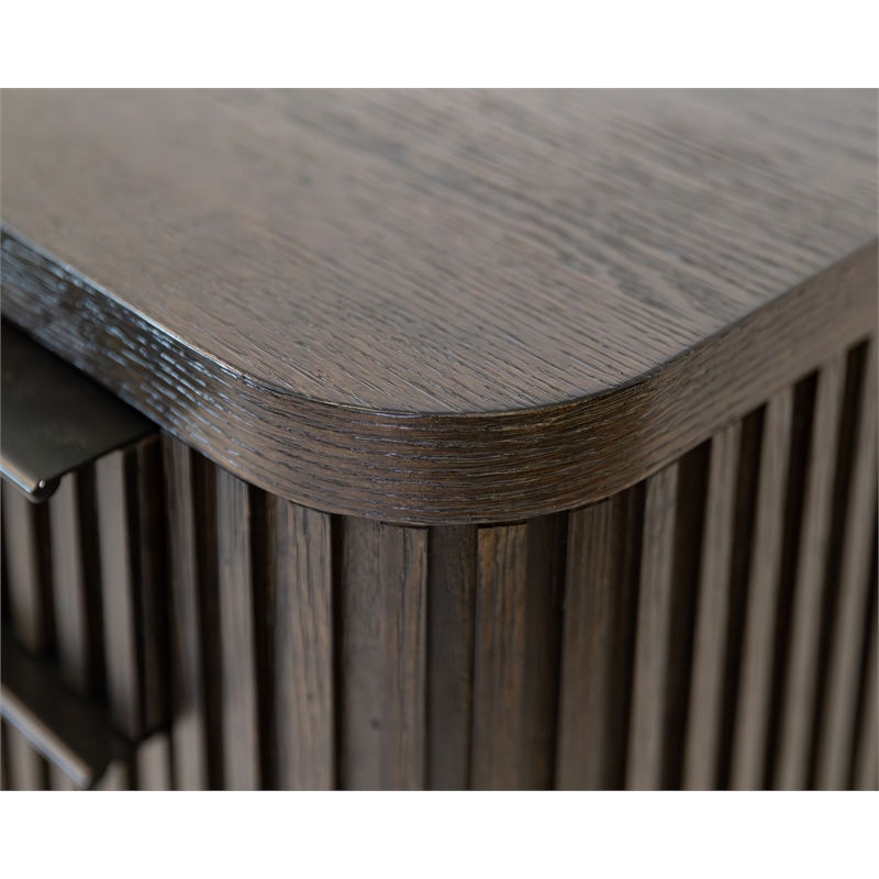 Contemporary Wood Double Pedestal L-Desk Corner Desk Office Desk Brown