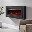 Wall Mounted Electric Fireplace Console Fully Assembled Black Wood