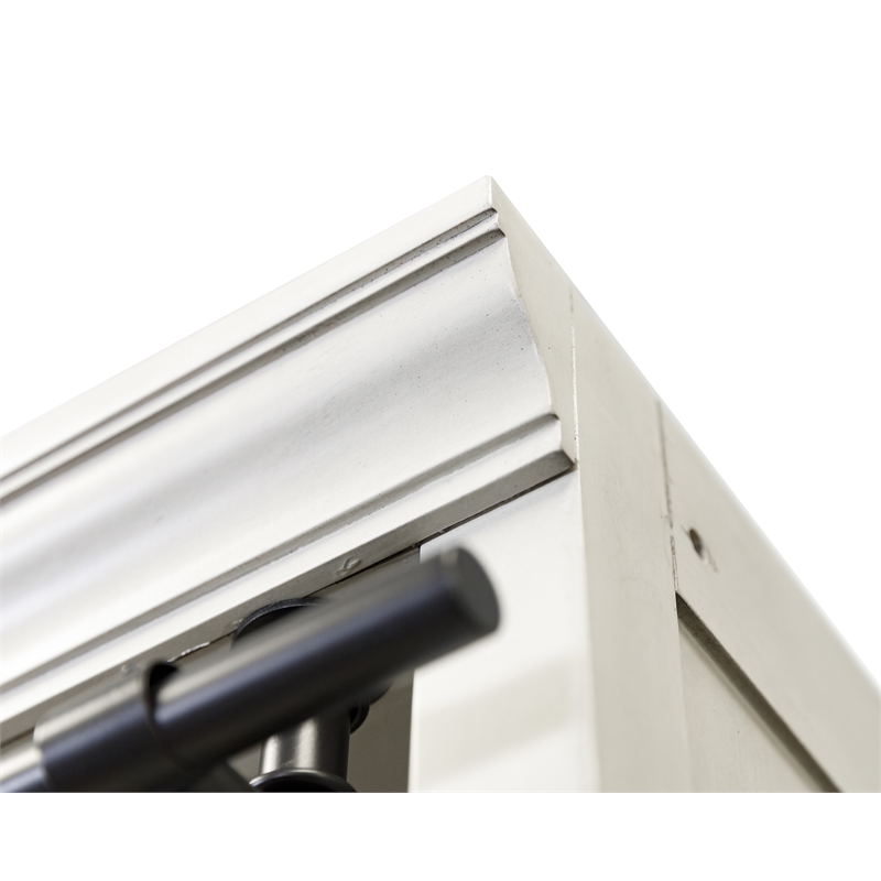 8' Tall Wood Bookcase Wall with Fireplace Organizer Fully Assembled White