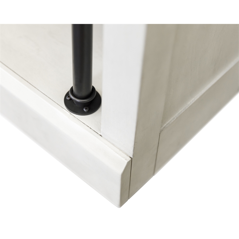 8' Tall Wood Bookcase Wall with Fireplace Organizer Fully Assembled White