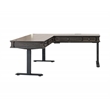Martin Furniture Electric Sit/Stand L-Desk/Return Height Adjustable - Dark Brown