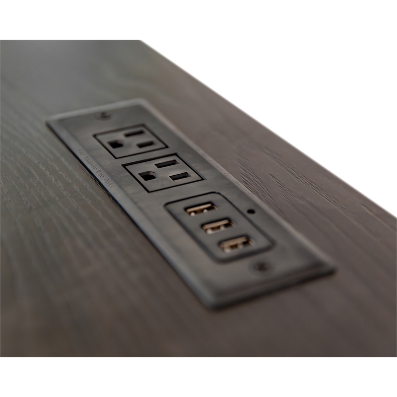 Martin Furniture Electric Sit/Stand L-Desk/Return Height Adjustable - Dark Brown