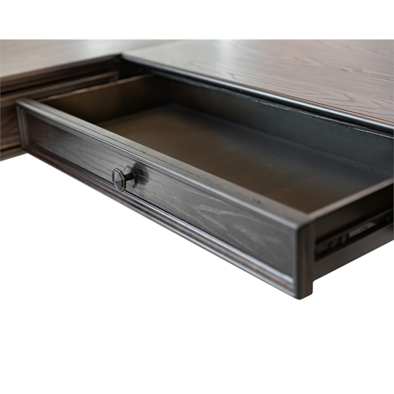 Martin Furniture Electric Sit/Stand L-Desk/Return Height Adjustable - Dark Brown