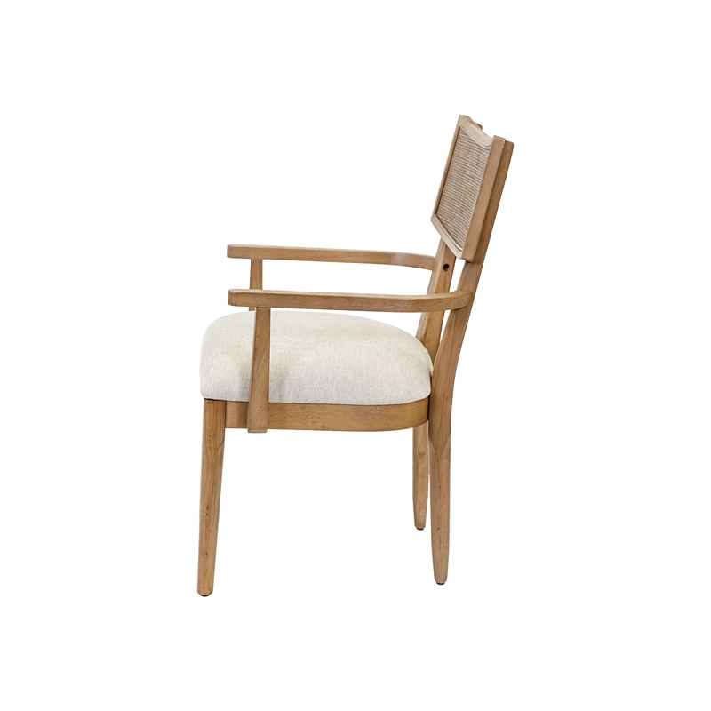 Martin Furniture Coastal Wood Kitchen Dining Arm Chair in Brown