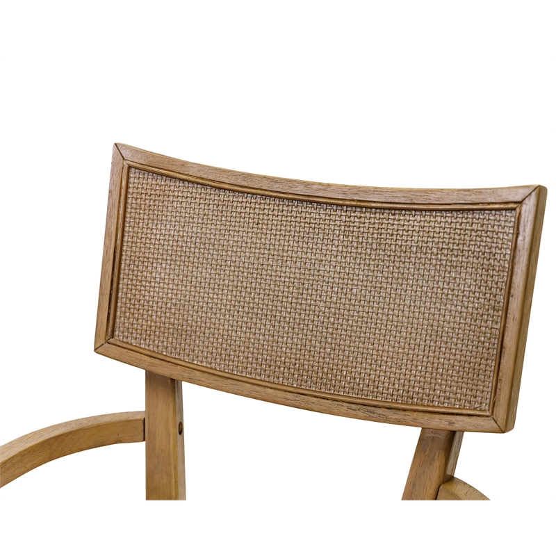 Martin Furniture Coastal Wood Kitchen Dining Arm Chair in Brown