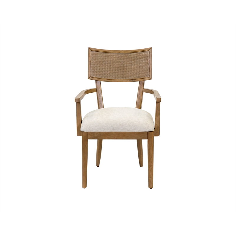 Martin Furniture Coastal Wood Kitchen Dining Arm Chair in Brown