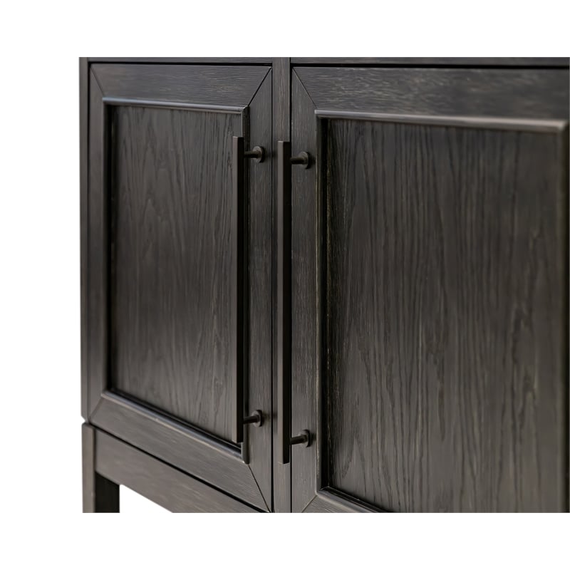 Modern Wood Arched Display Cabinet/Bookcase Fully Assembled Black