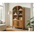 Modern Wood Arched Display Cabinet/Bookcase Fully Assembled Brown