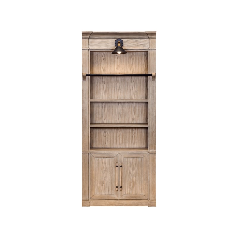 Contemporary 8' Tall Wood Bookcase Storage Brown