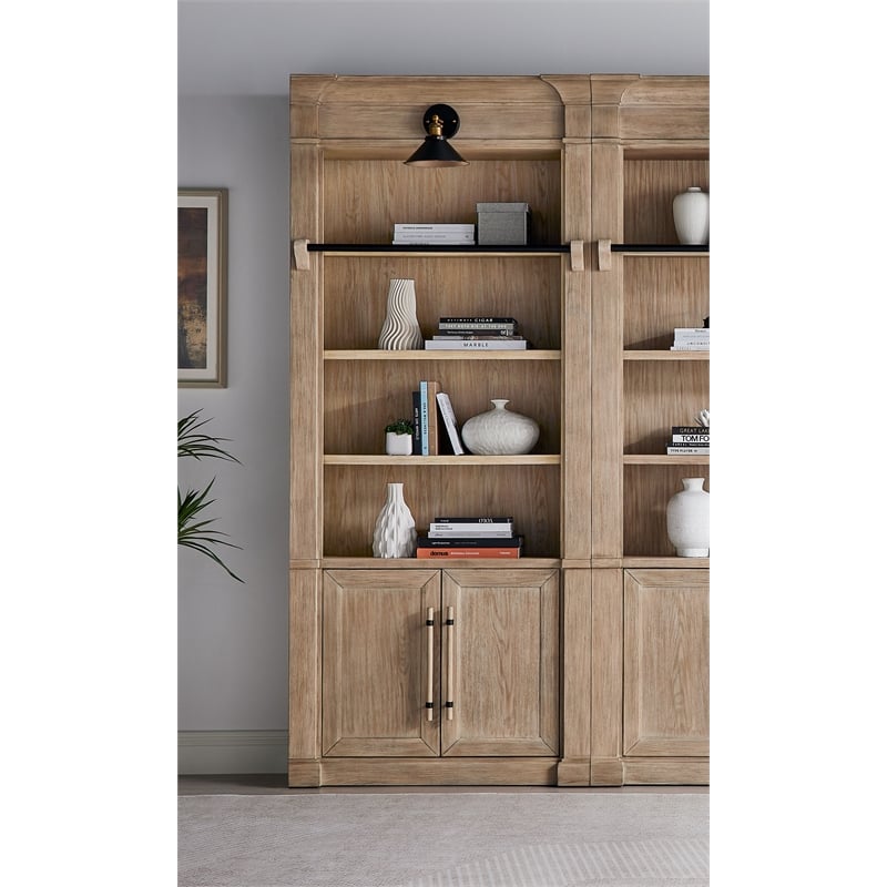 Contemporary 8' Tall Wood Bookcase Storage Brown