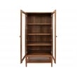 Mid-Century Modern Wood Dining Display Cabinet Kitchen Storage Brown