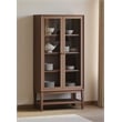 Mid-Century Modern Wood Dining Display Cabinet Kitchen Storage Brown