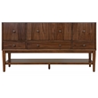 Mid-Century Modern Wood Sideboard Dining Storage Fully Assembled Brown