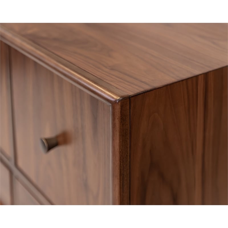 Mid-Century Modern Wood Sideboard Dining Storage Fully Assembled Brown